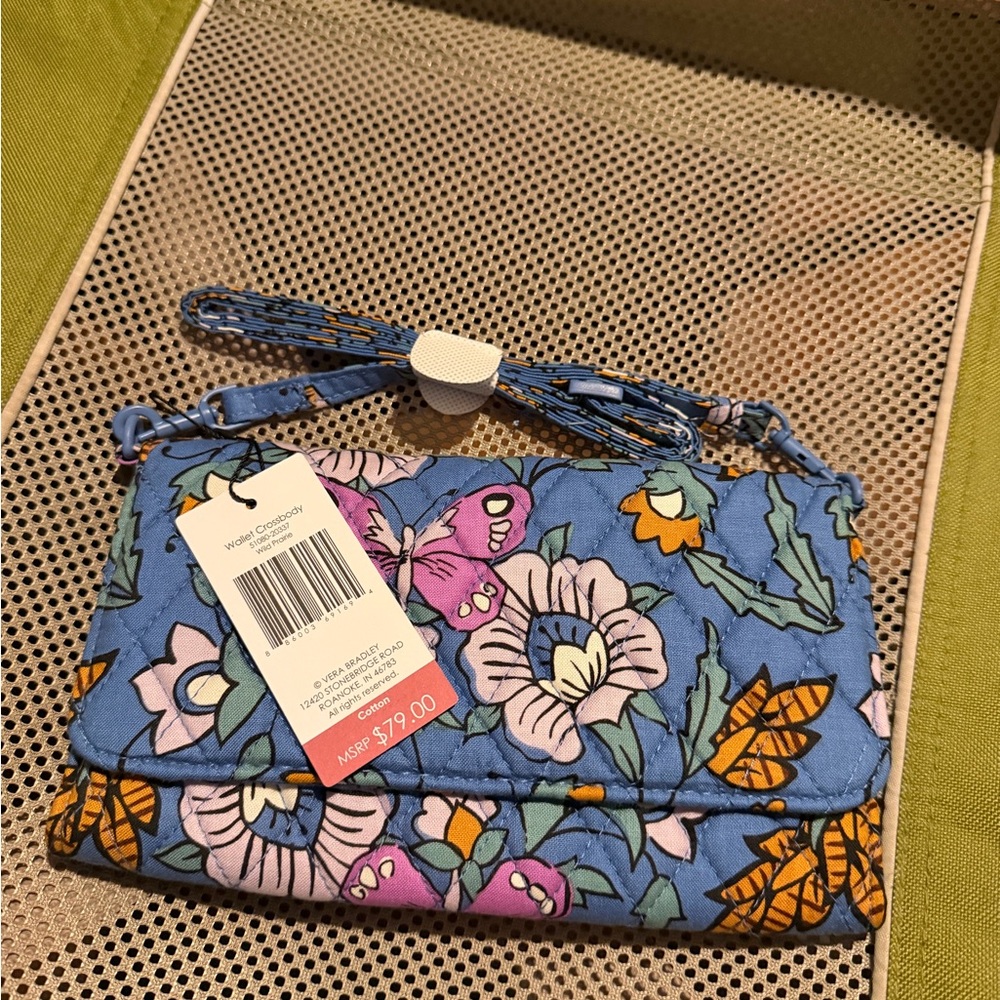 Vera Bradley Blue Floral Crossbody wallet